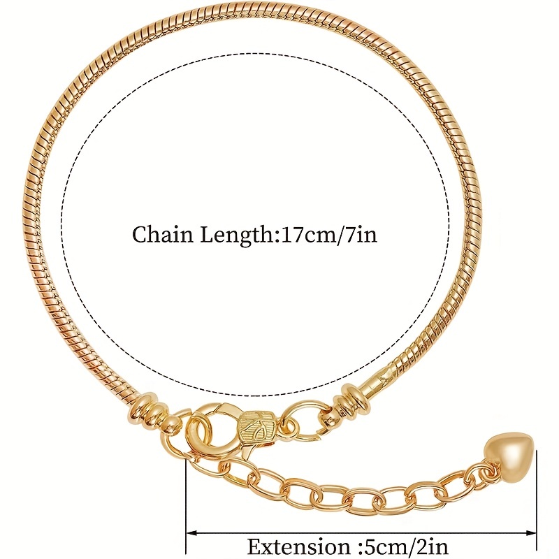 10pcs Golden/Silvery Chain Bracelet Set with Heart-shaped Lobster for DIY